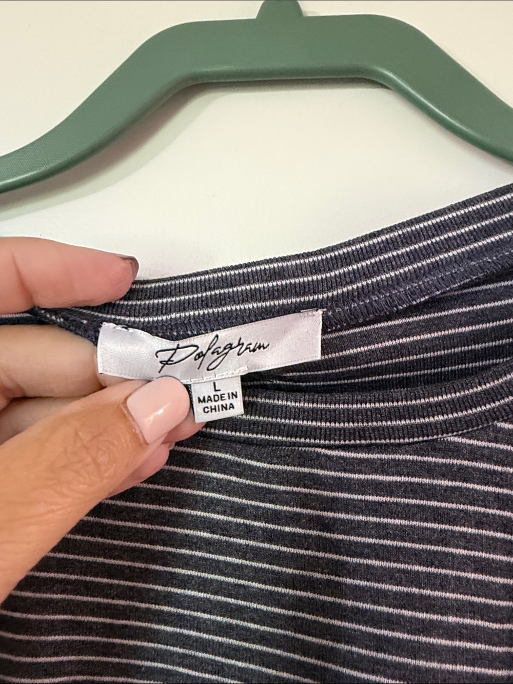 Polagram Striped Long-Sleeve Crewneck — Navy & White - Picture 2 of 8